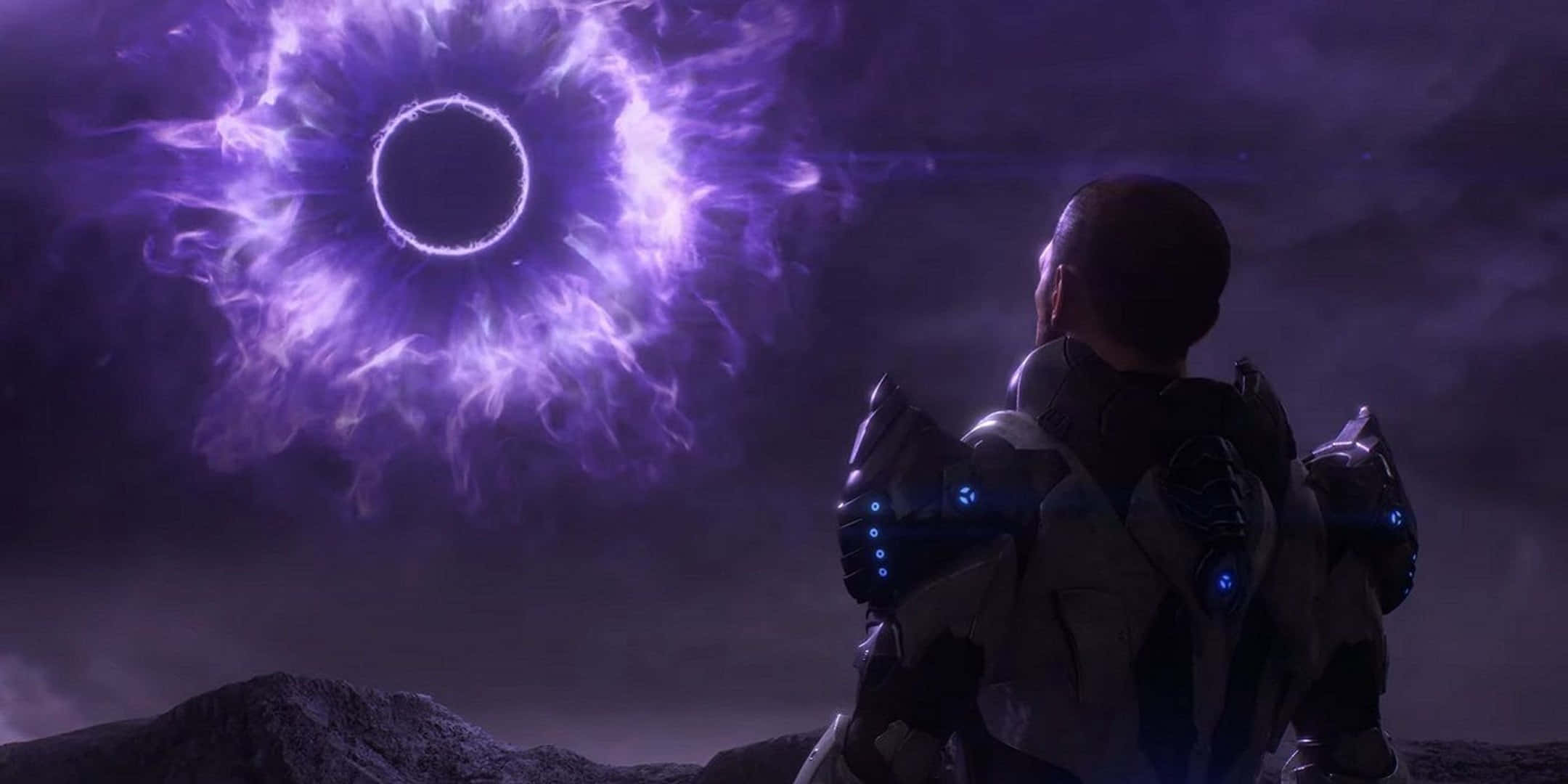 Power Stone, purple cosmic portal, stormy sky, Full HD Desktop Wallpaper