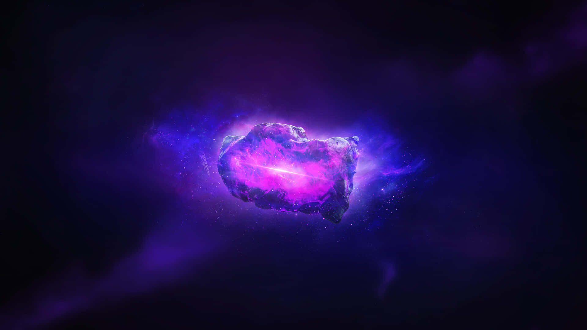 Power Stone, glowing purple nebula, bright pink core, Full HD Desktop Wallpaper
