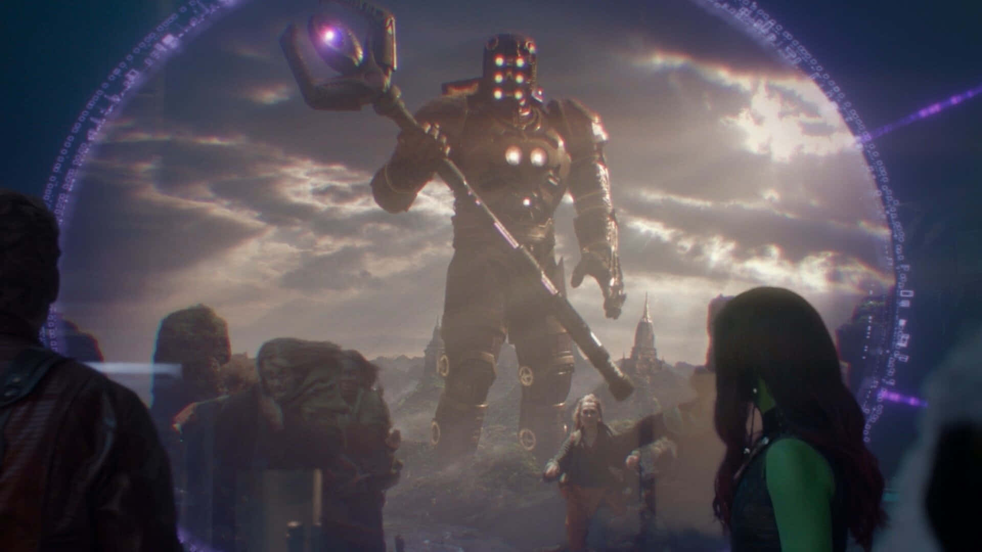Power Stone, towering armored giant, glowing hammer, Full HD Desktop Wallpaper