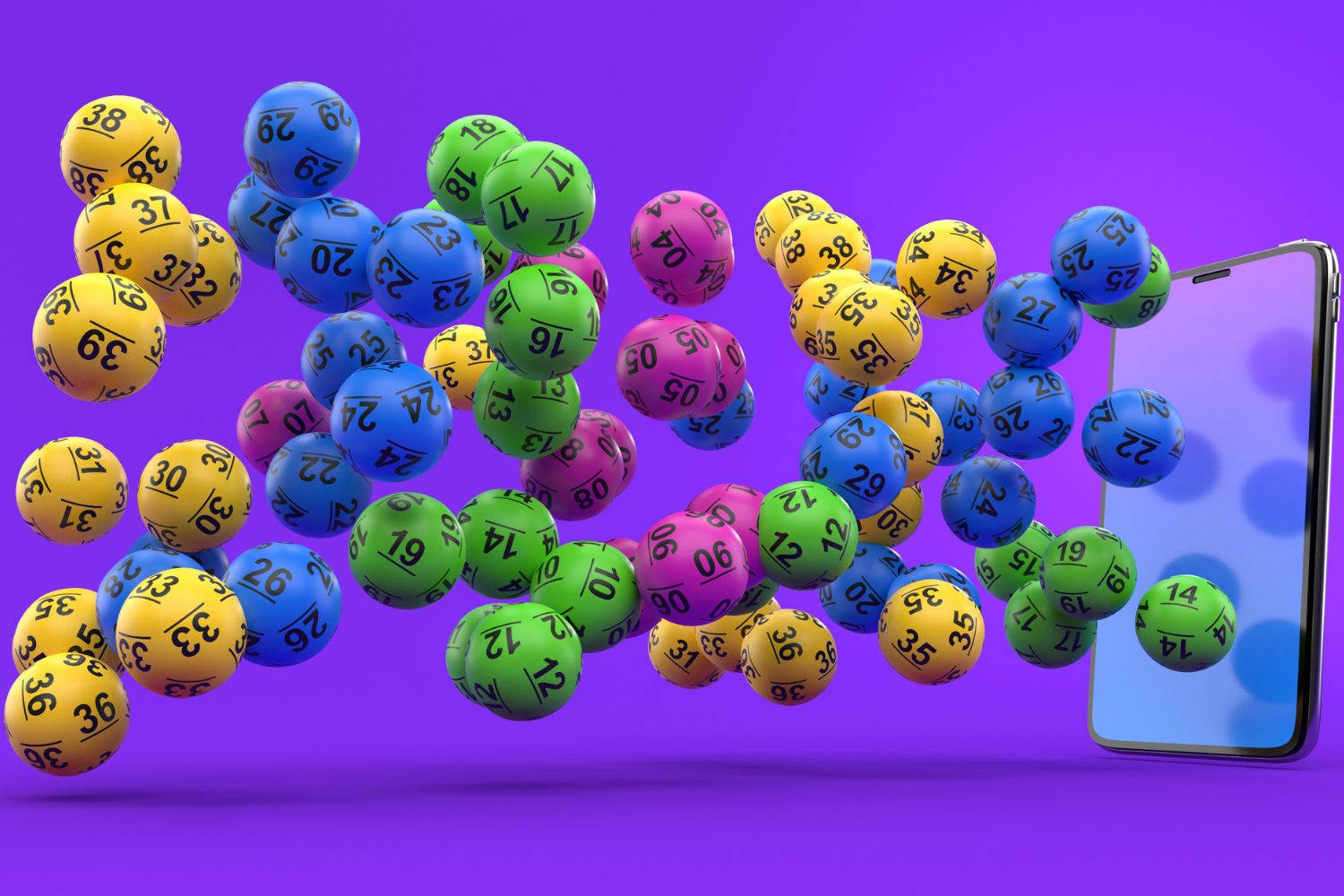Powerball Phone, vibrant lottery balls, smartphone, HD Desktop Wallpaper