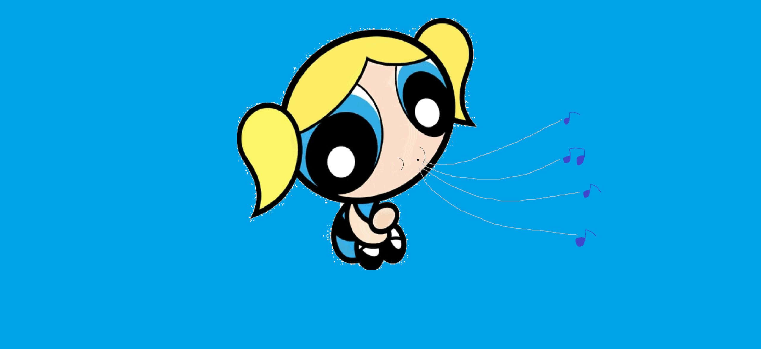 Powerpuff Girls, blonde pigtails, big eyes, 2K Desktop Wallpaper