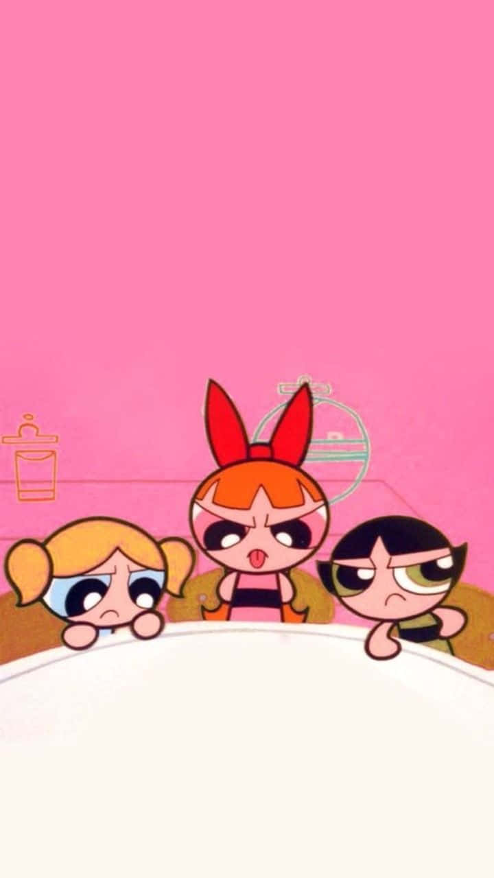 Powerpuff Girls Aesthetic, pastels, three cartoon girls, HD Phone Wallpaper