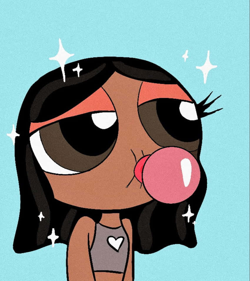 Powerpuff Girls Aesthetic, Blossoming with Power, pink bubblegum bubble, SD Phone Wallpaper