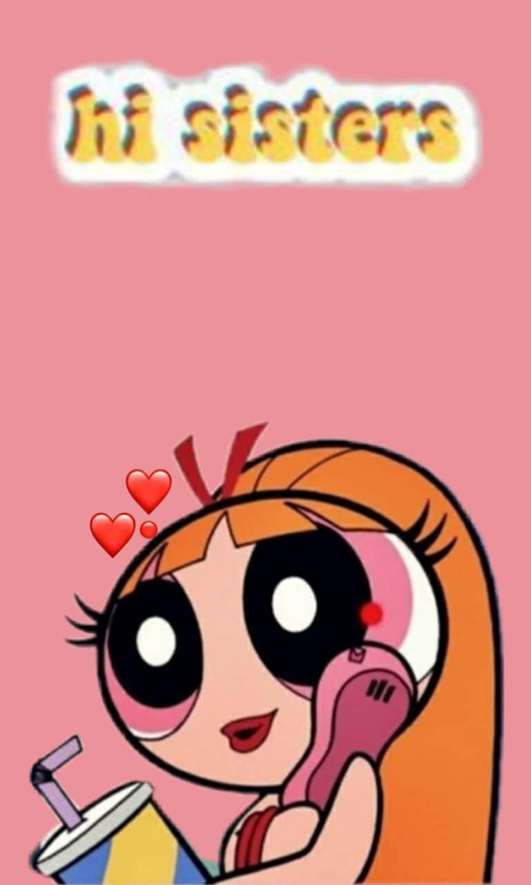 Powerpuff Girls Aesthetic, pink phone, solid pink background, HD Phone Wallpaper