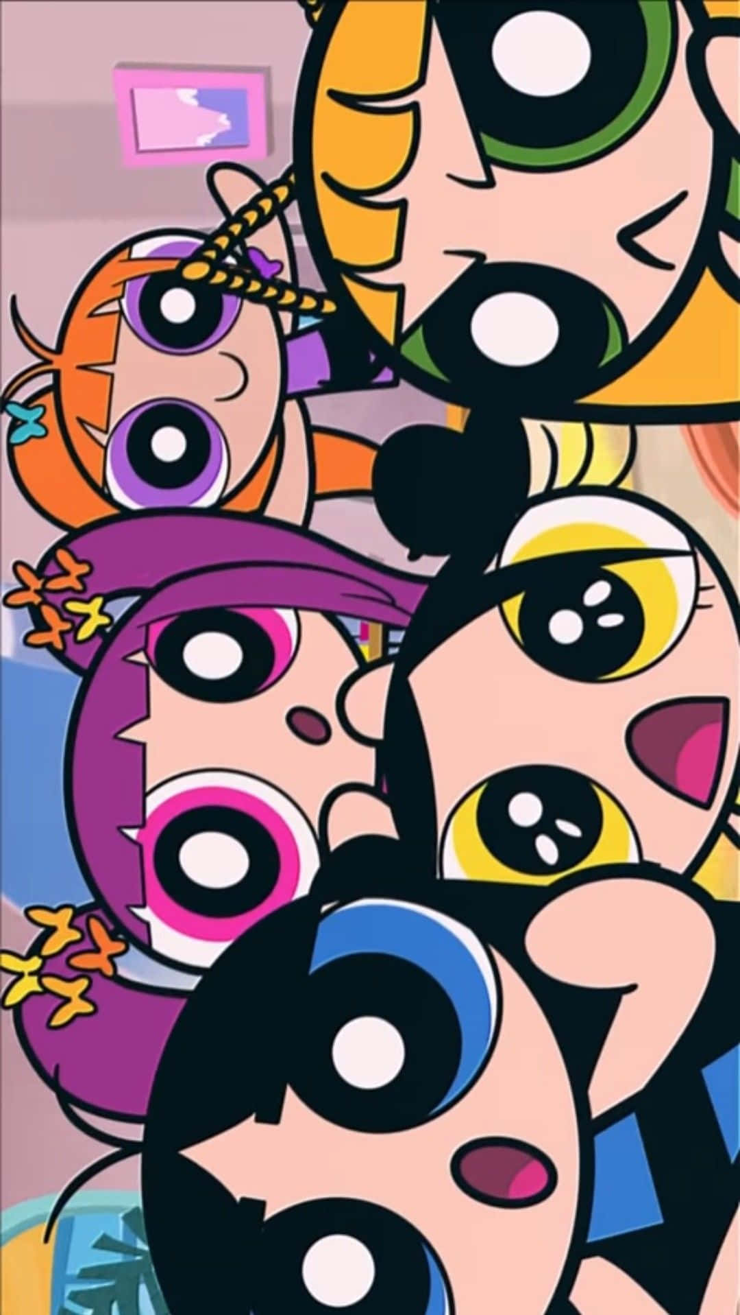 Powerpuff Girls, group pose, cartoon girls, HD Phone Wallpaper