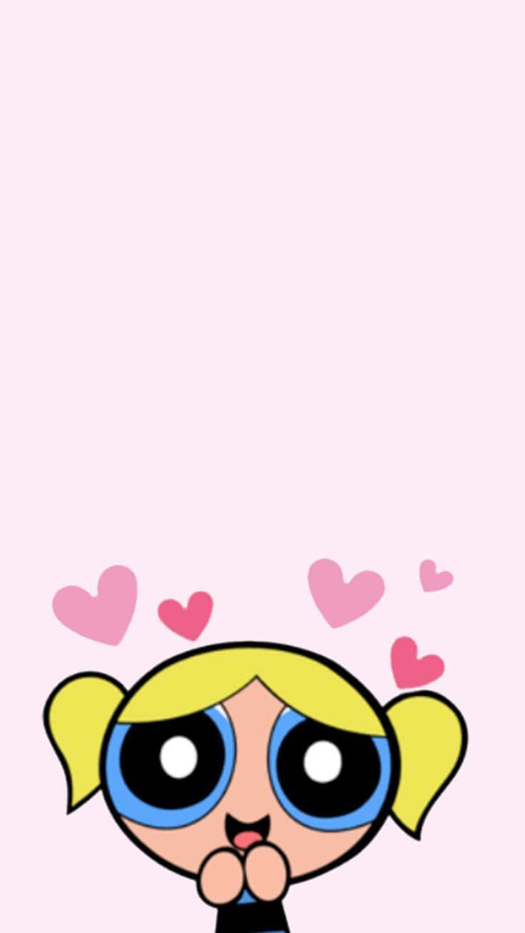Powerpuff Girls Bubbles, blonde pigtails, big blue eyes, HD Phone Wallpaper