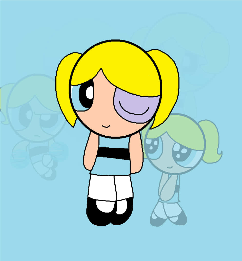Powerpuff Girls, Bubbles, yellow pigtails, SD Phone Wallpaper