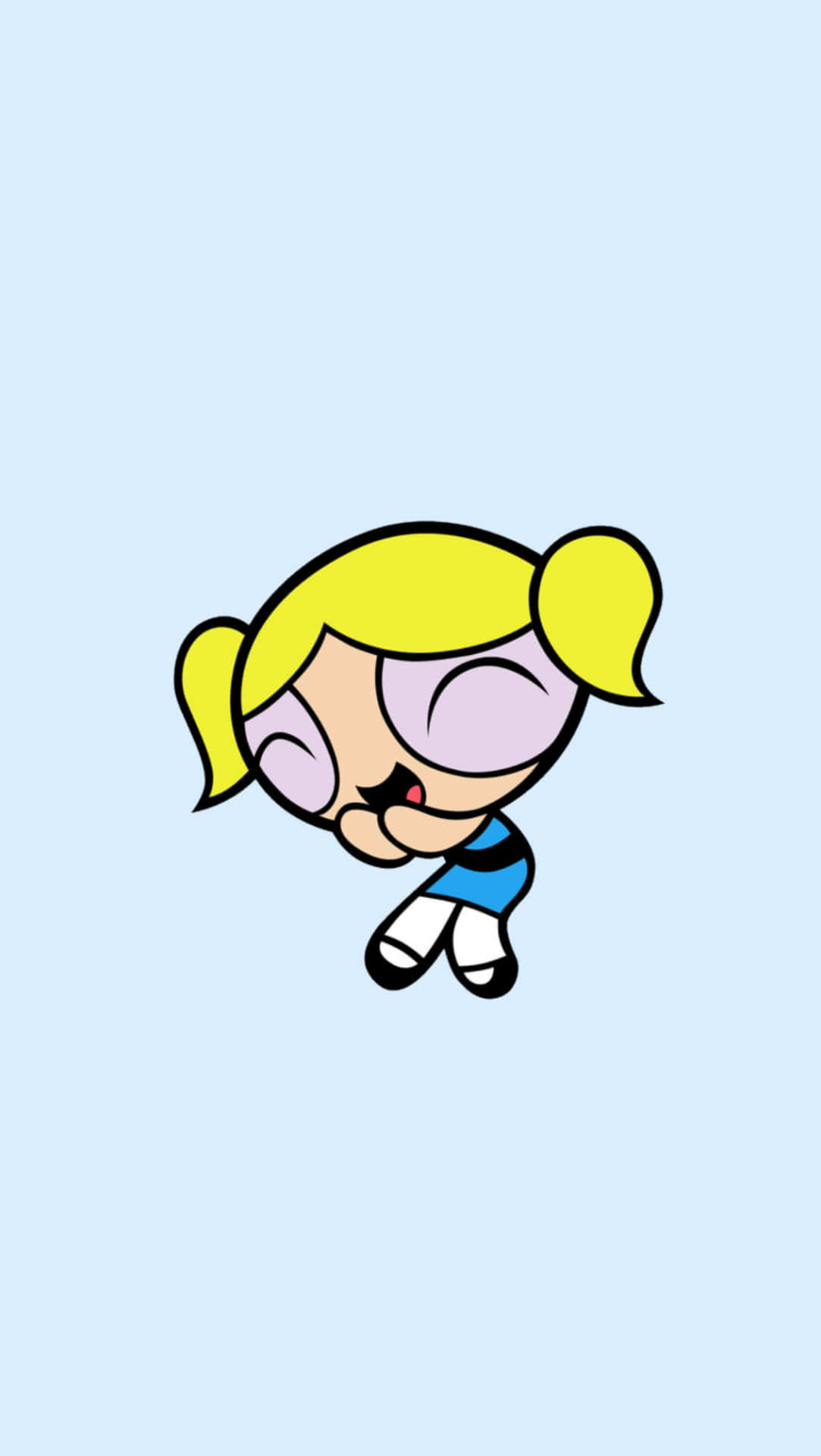 Powerpuff Girls Bubbles, yellow pigtails, blue top, Full HD Phone Wallpaper