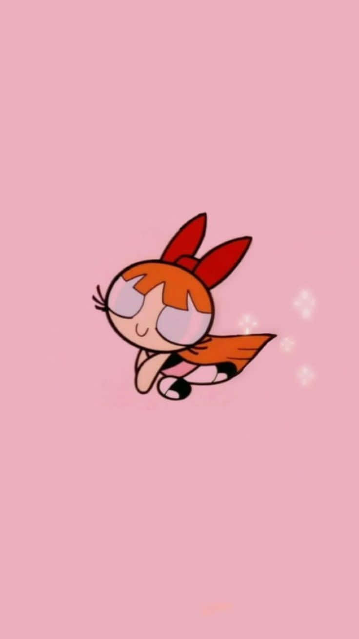 Powerpuff Girls Bubbles, orange hair, red bow, HD Phone Wallpaper