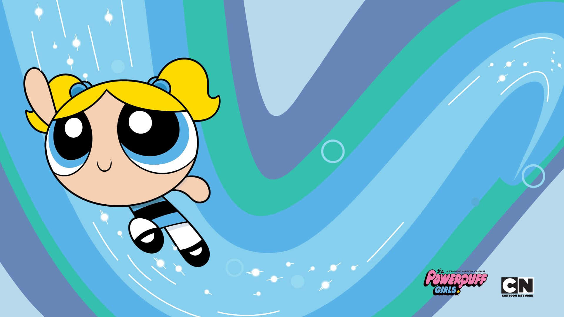 Powerpuff Girls, Bubbles, blue, Full HD Desktop Wallpaper