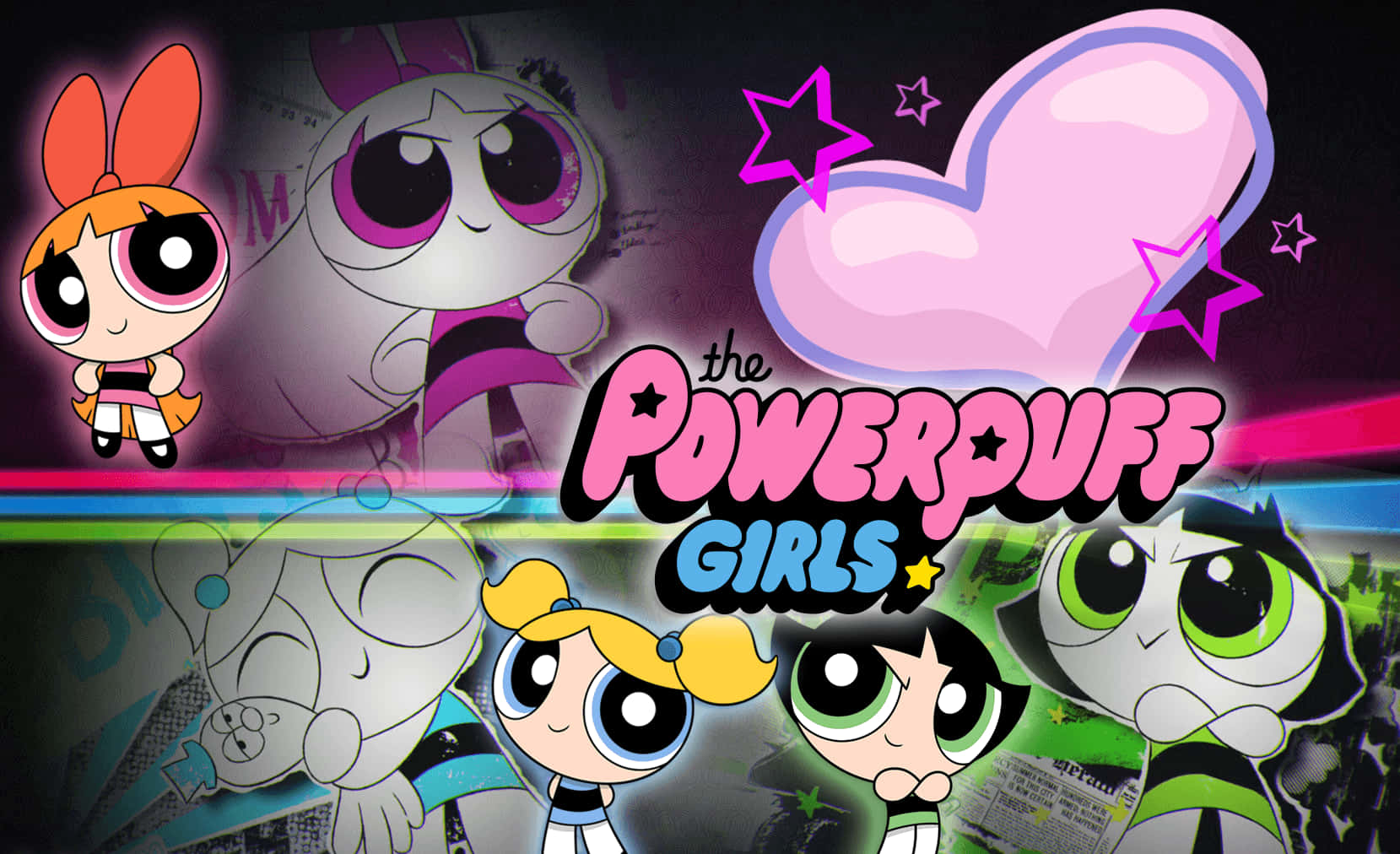 Powerpuff Girls, Heart, pink heart, HD Desktop Wallpaper