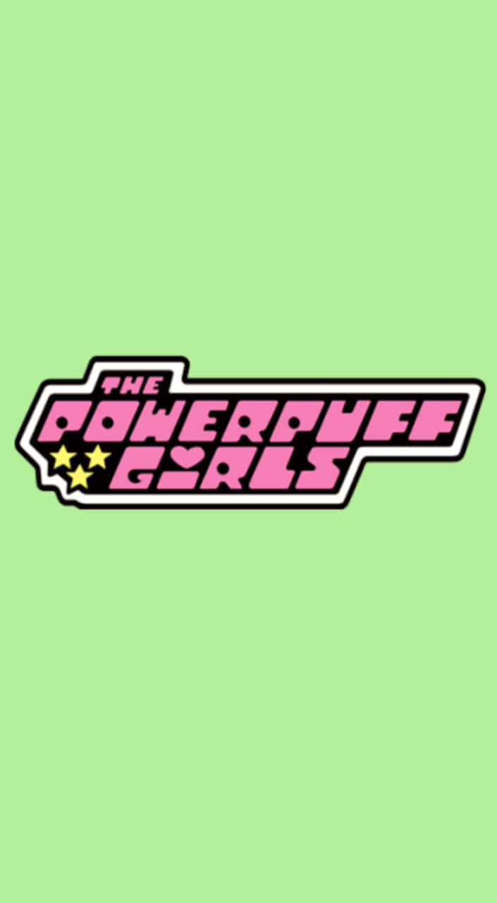 Powerpuff Girls, heart-shaped graphic, bold pink letters, HD Phone Wallpaper