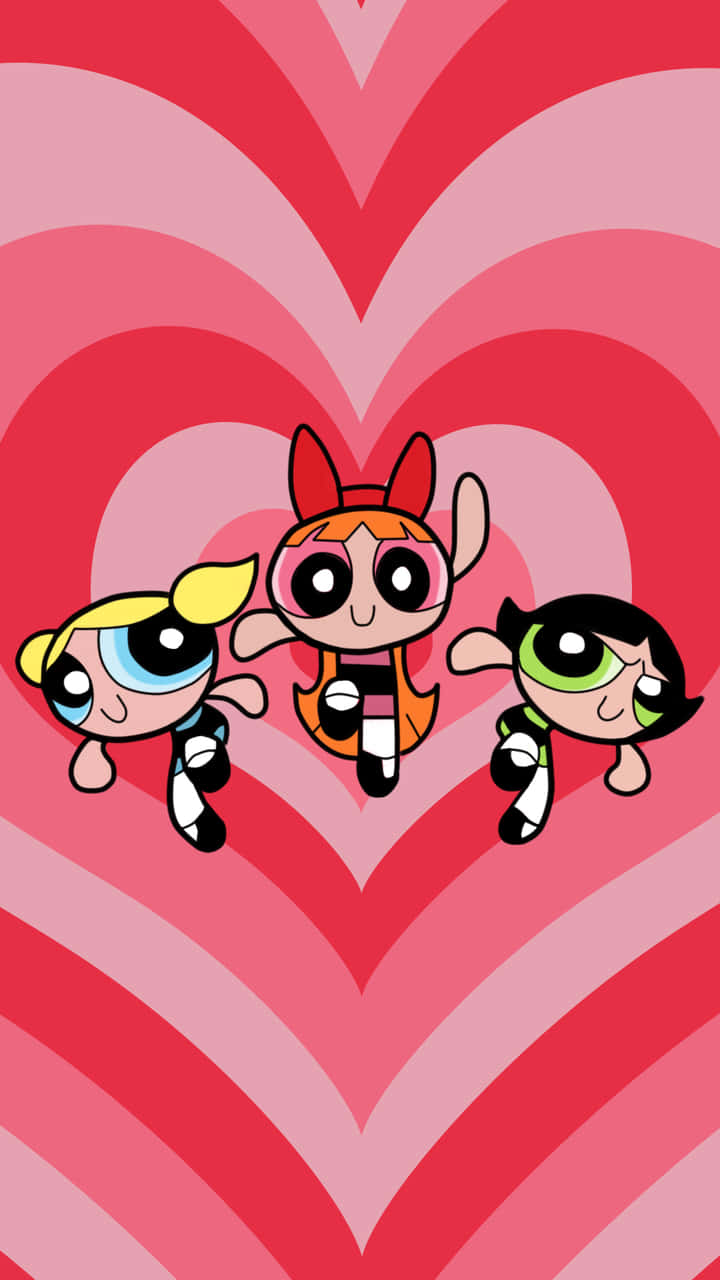 Powerpuff Girls, hearts, pink, HD Phone Wallpaper