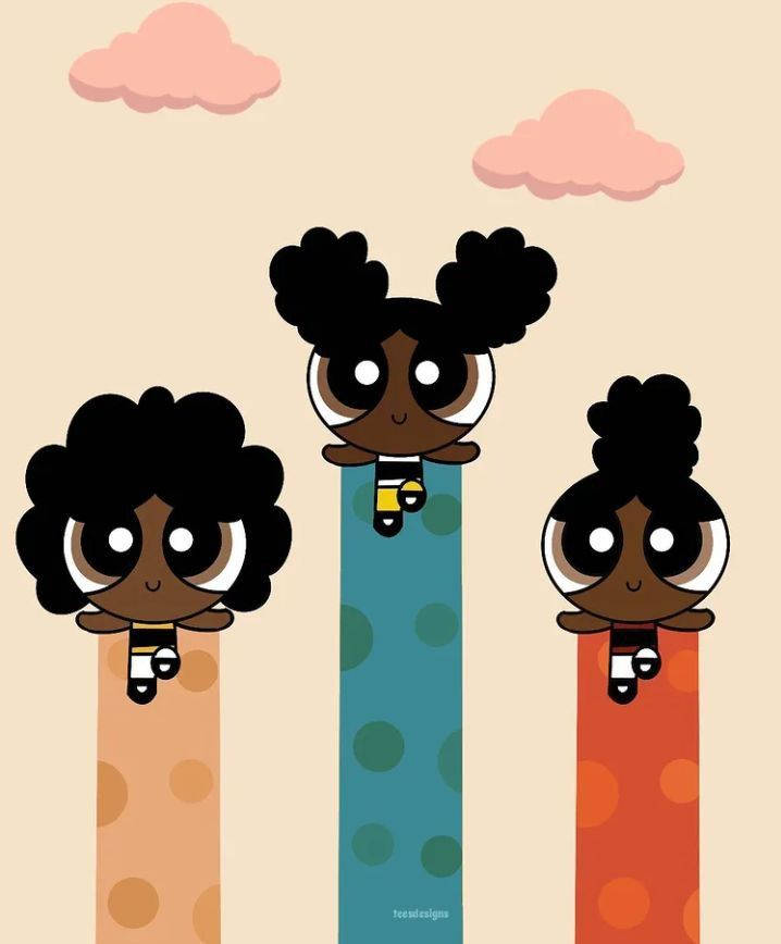 Powerpuff Girls, polka dot trails, big eyes, SD Phone Wallpaper