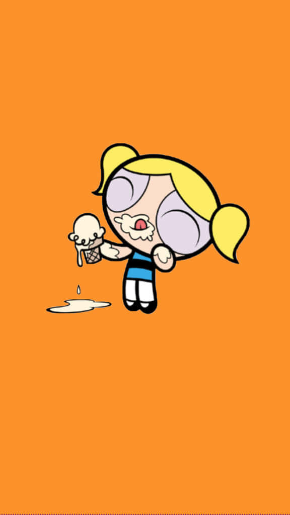 Powerpuff Girls, yellow pigtails, blue top, SD Phone Wallpaper