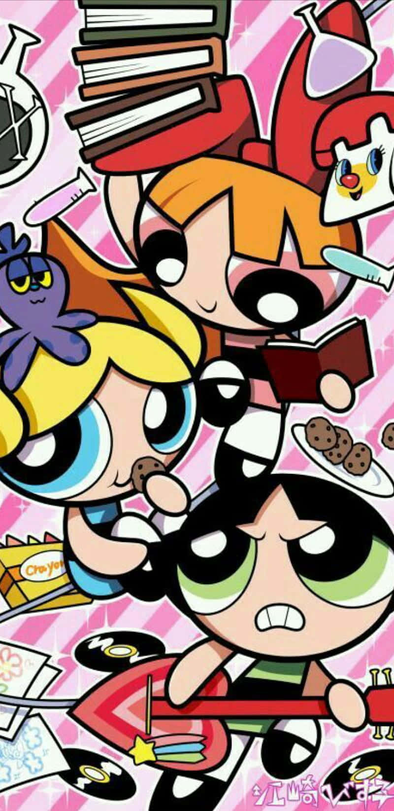 Powerpuff Girls, cartoon, oversized eyes, HD Phone Wallpaper