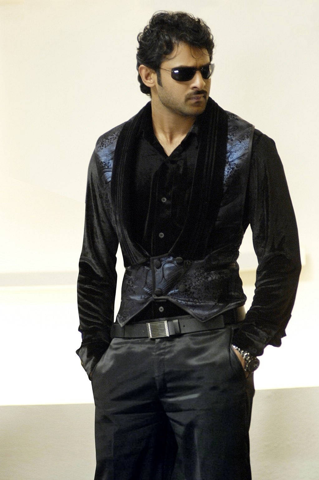 Prabhas, black velvet vest, sunglasses, HD Phone Wallpaper