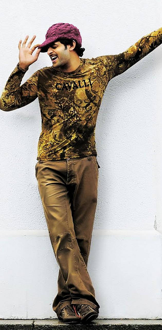 Prabhas, purple cap, gold patterned shirt, HD Phone Wallpaper