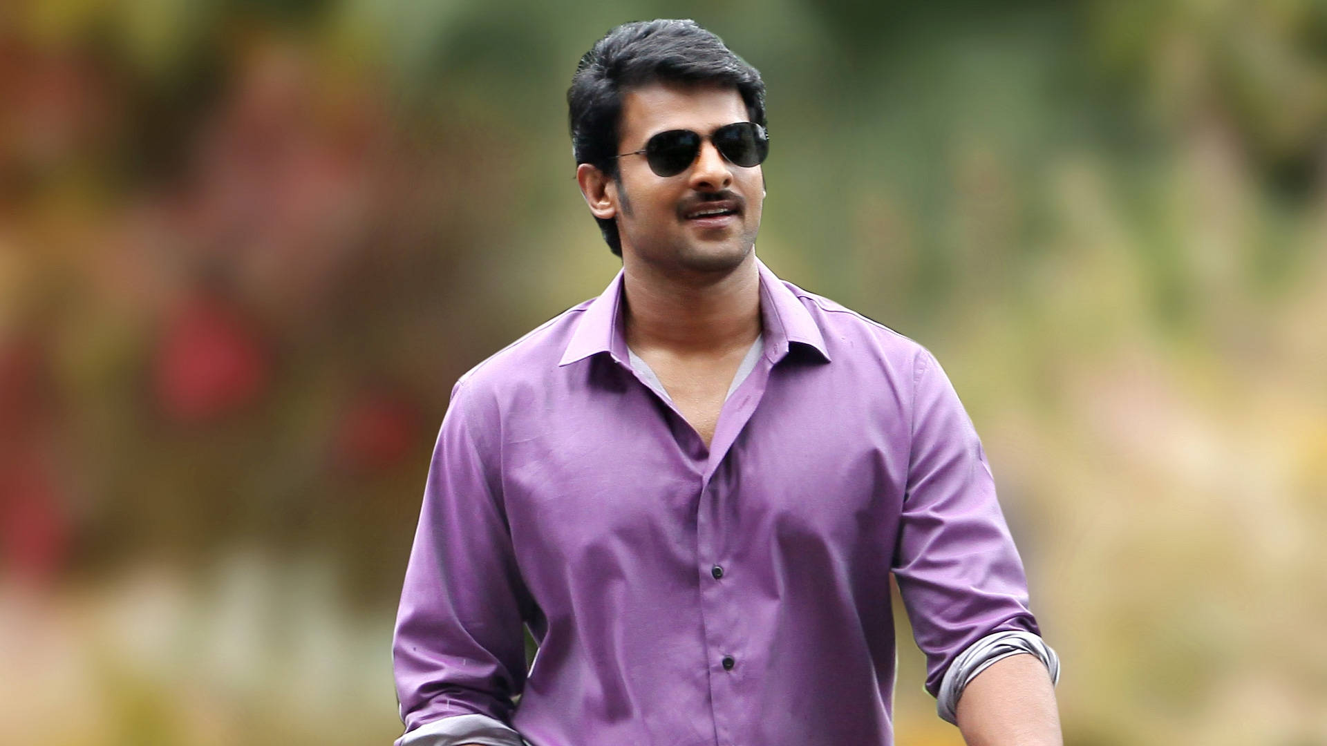 Prabhas, purple shirt, sunglasses, Full HD Desktop Wallpaper