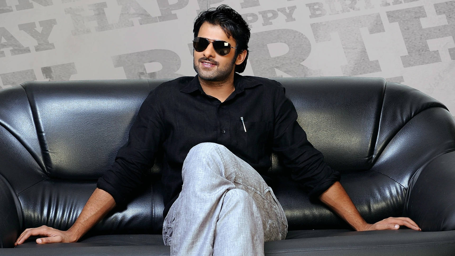 Prabhas, sunglasses, black shirt, Full HD Desktop Wallpaper