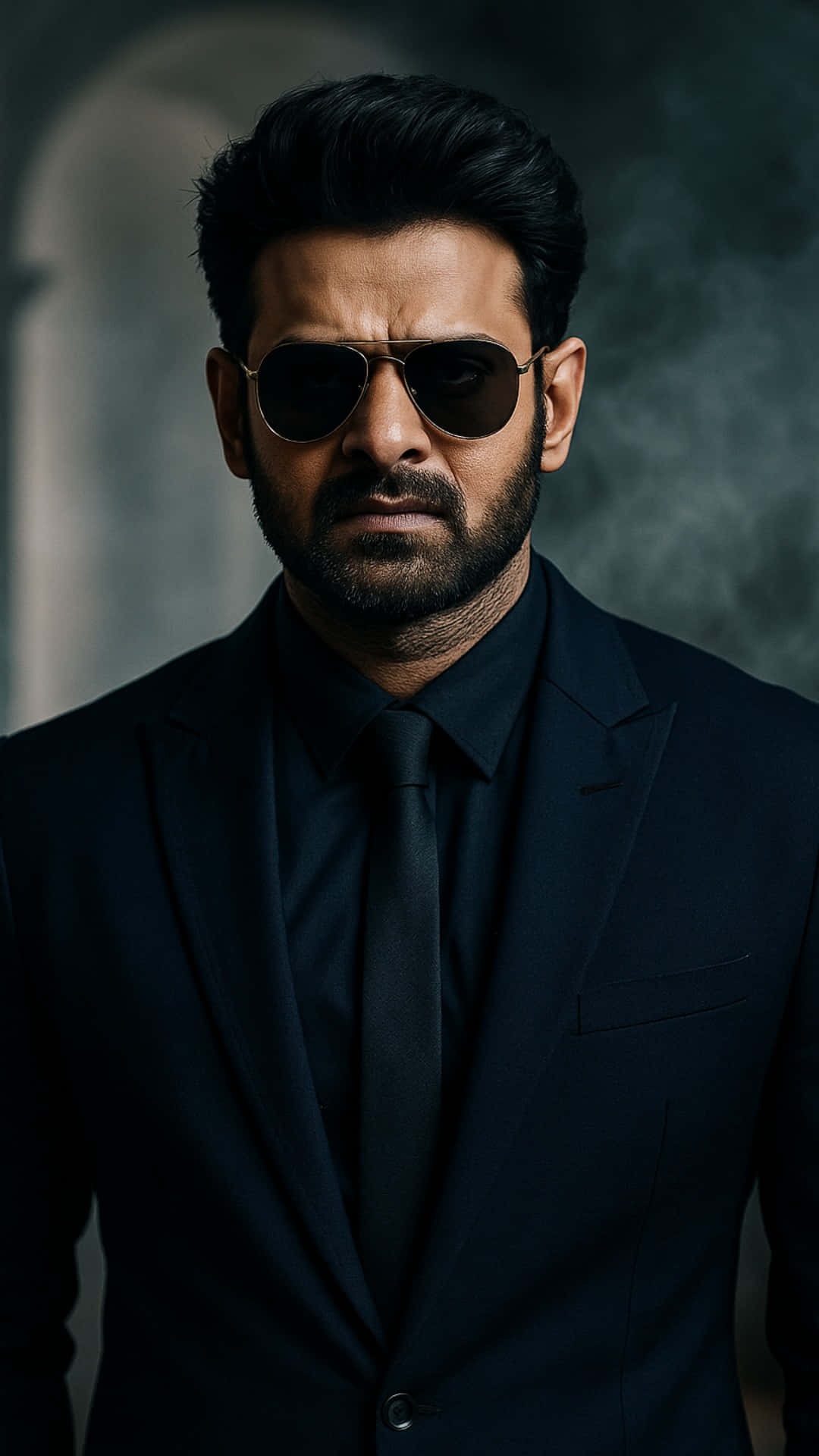 Prabhas, black suit, tie, Full HD Phone Wallpaper