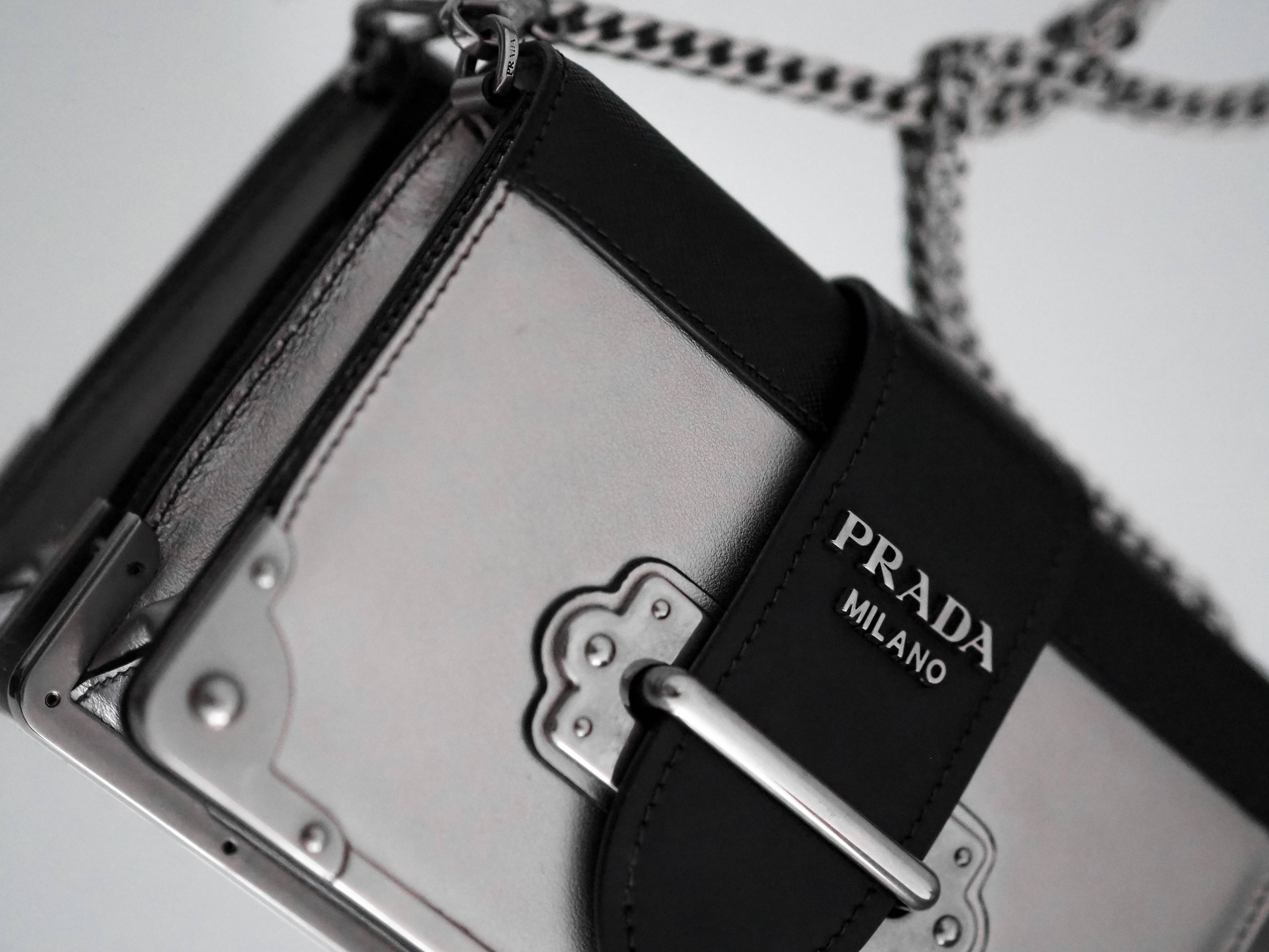 Prada, silver, black, 4K Desktop Wallpaper