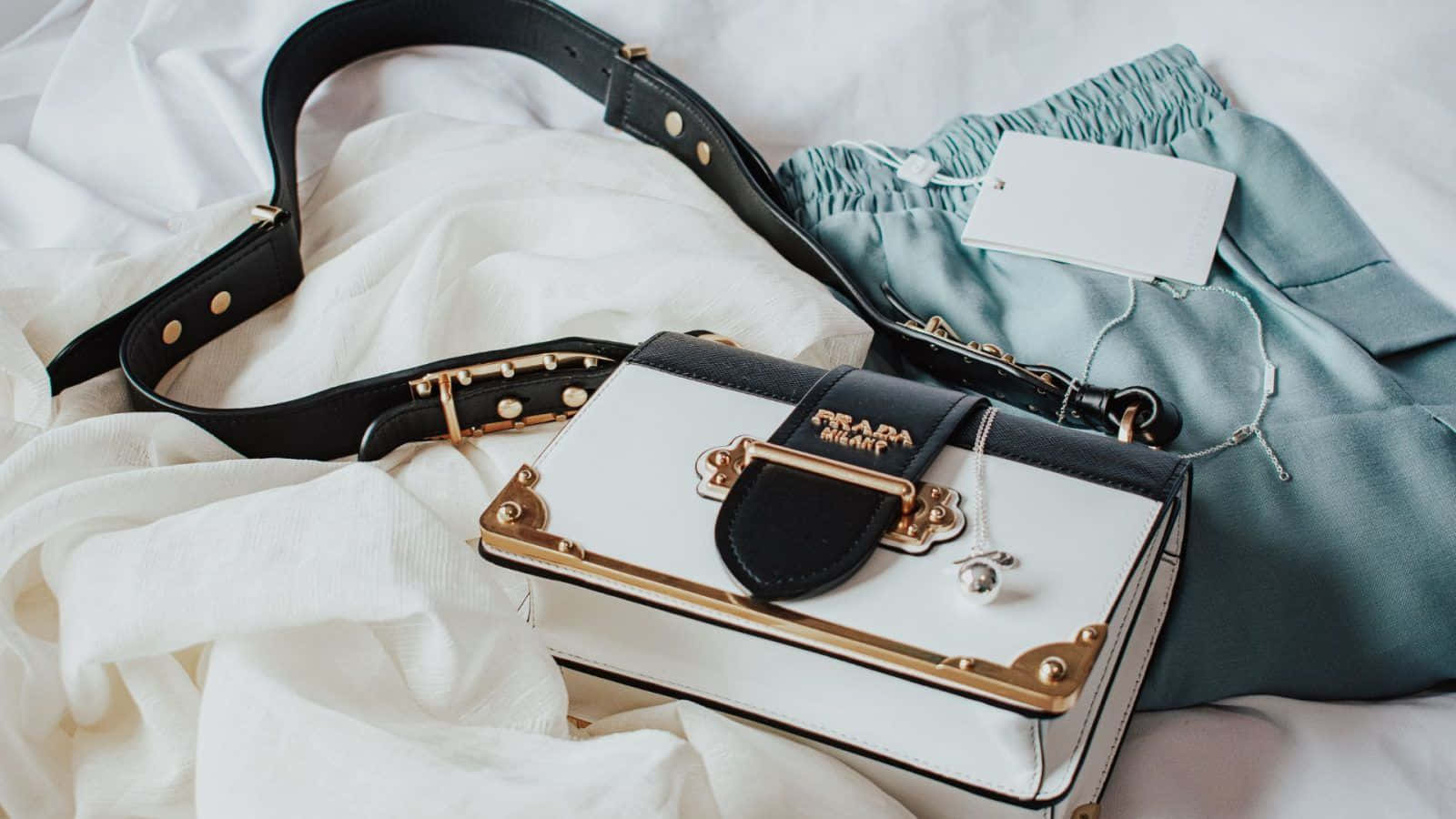 Prada, handbag, gold hardware, HD Desktop Wallpaper