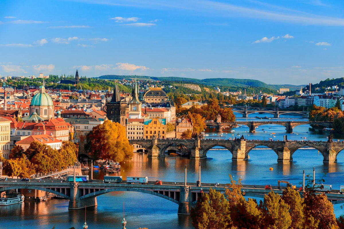 Prague, bridges, river, SD Desktop Wallpaper