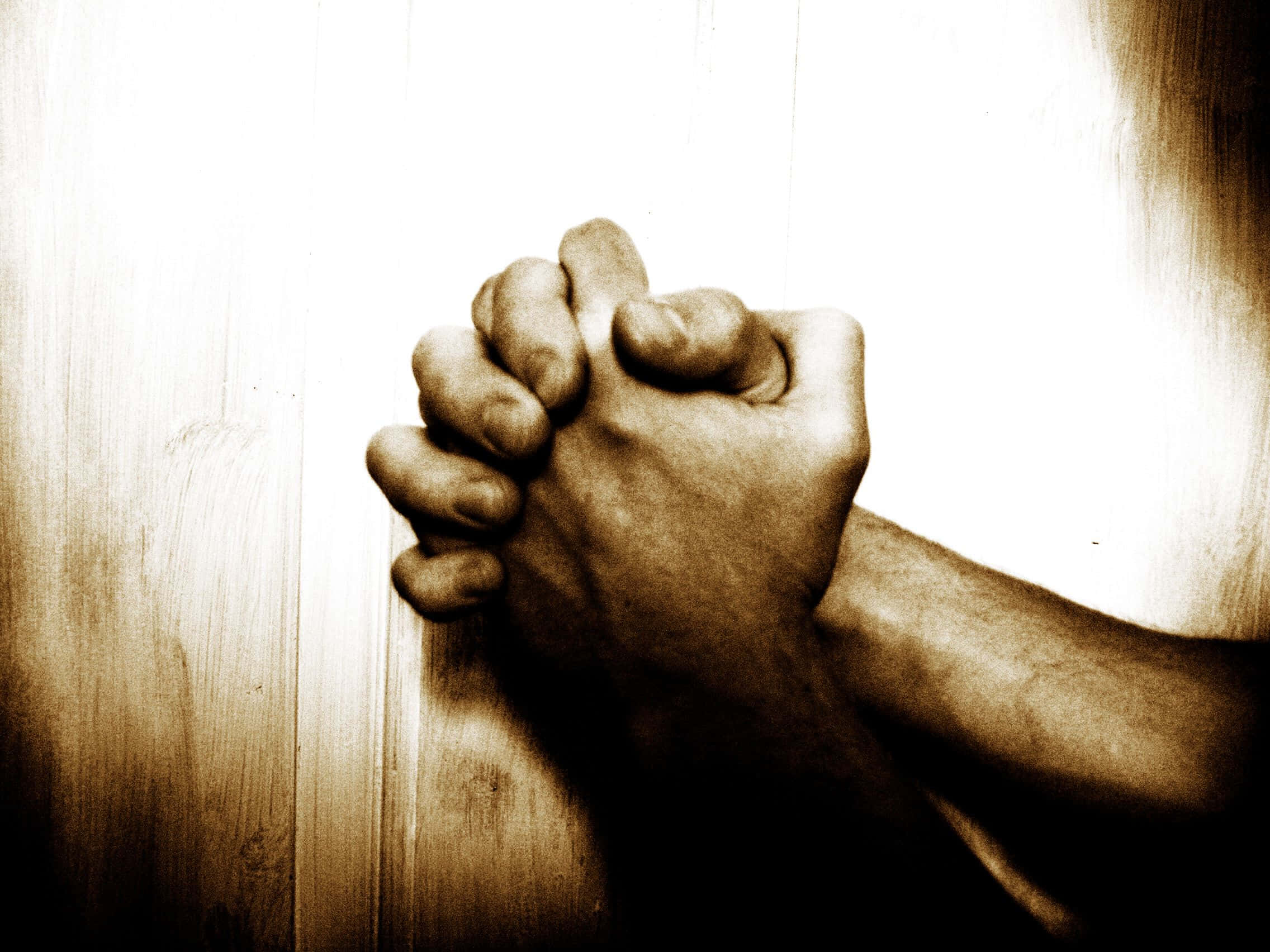 Praying Hands, textured wooden surface, warm sepia tones, Full HD Desktop Wallpaper