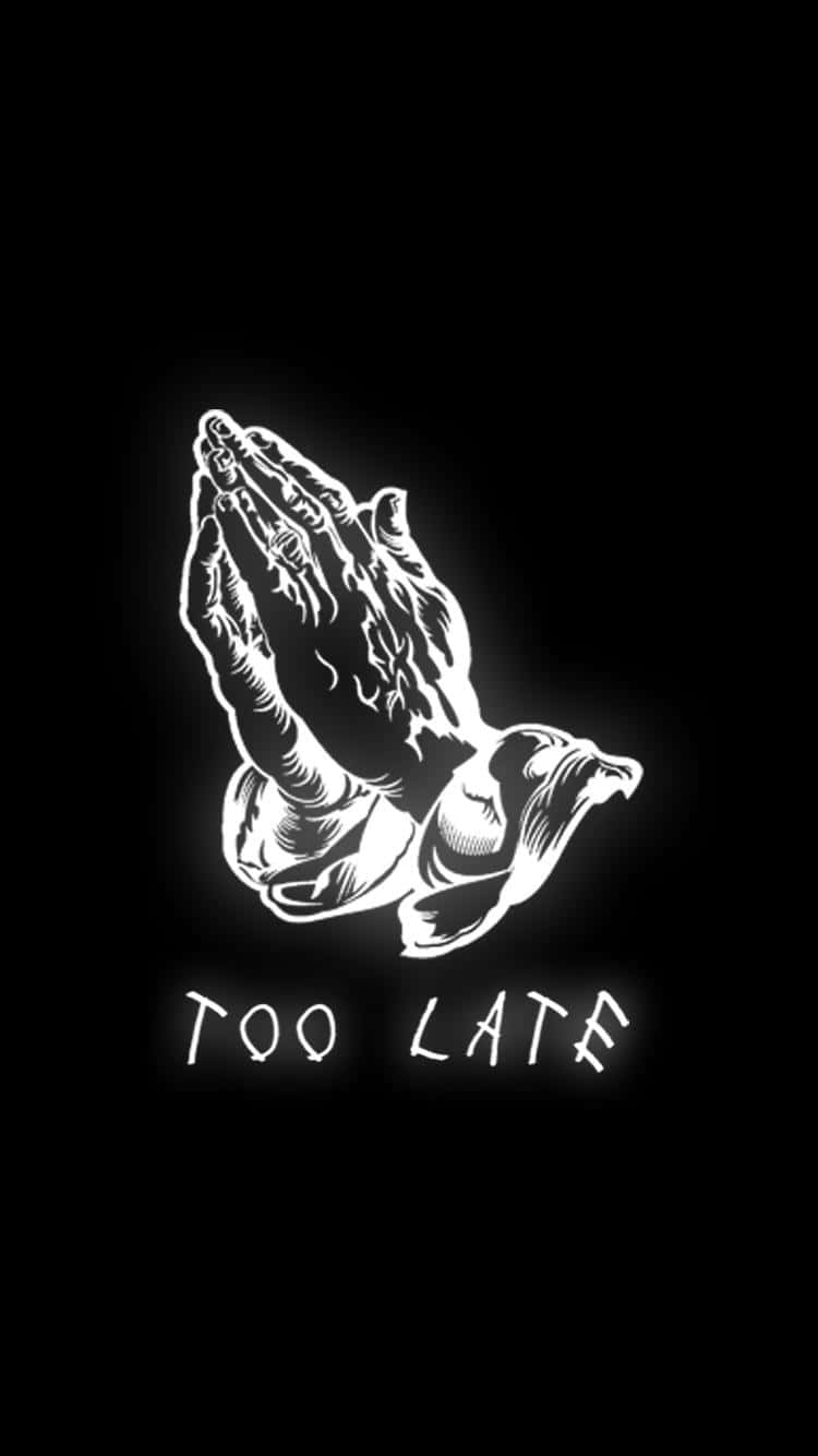 Praying Hands, white glowing, TOO LATE, HD Phone Wallpaper