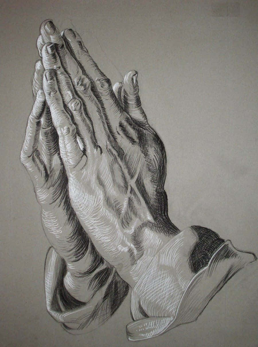 Praying Hands, pencil drawing, clasped hands, SD Phone Wallpaper