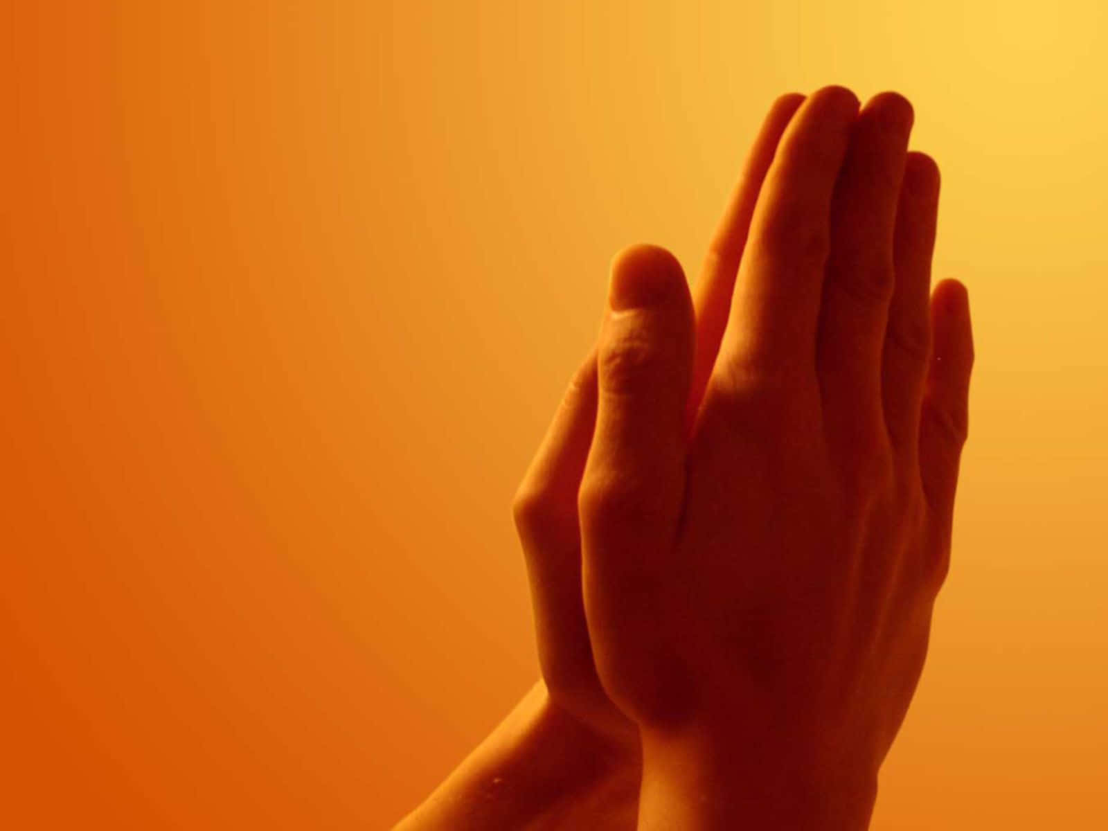 Praying Hands, 1600 x 1200, warm glowing orange gradient background, HD Desktop Wallpaper