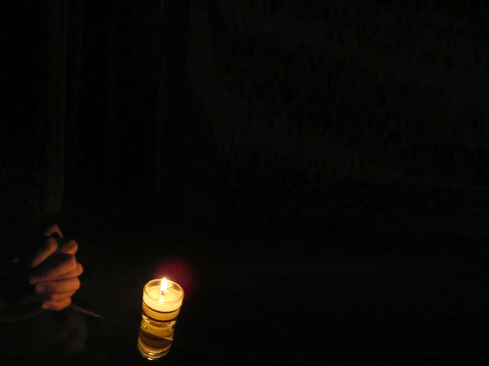 Praying Hands, lit candle, glass jar, HD Desktop Wallpaper