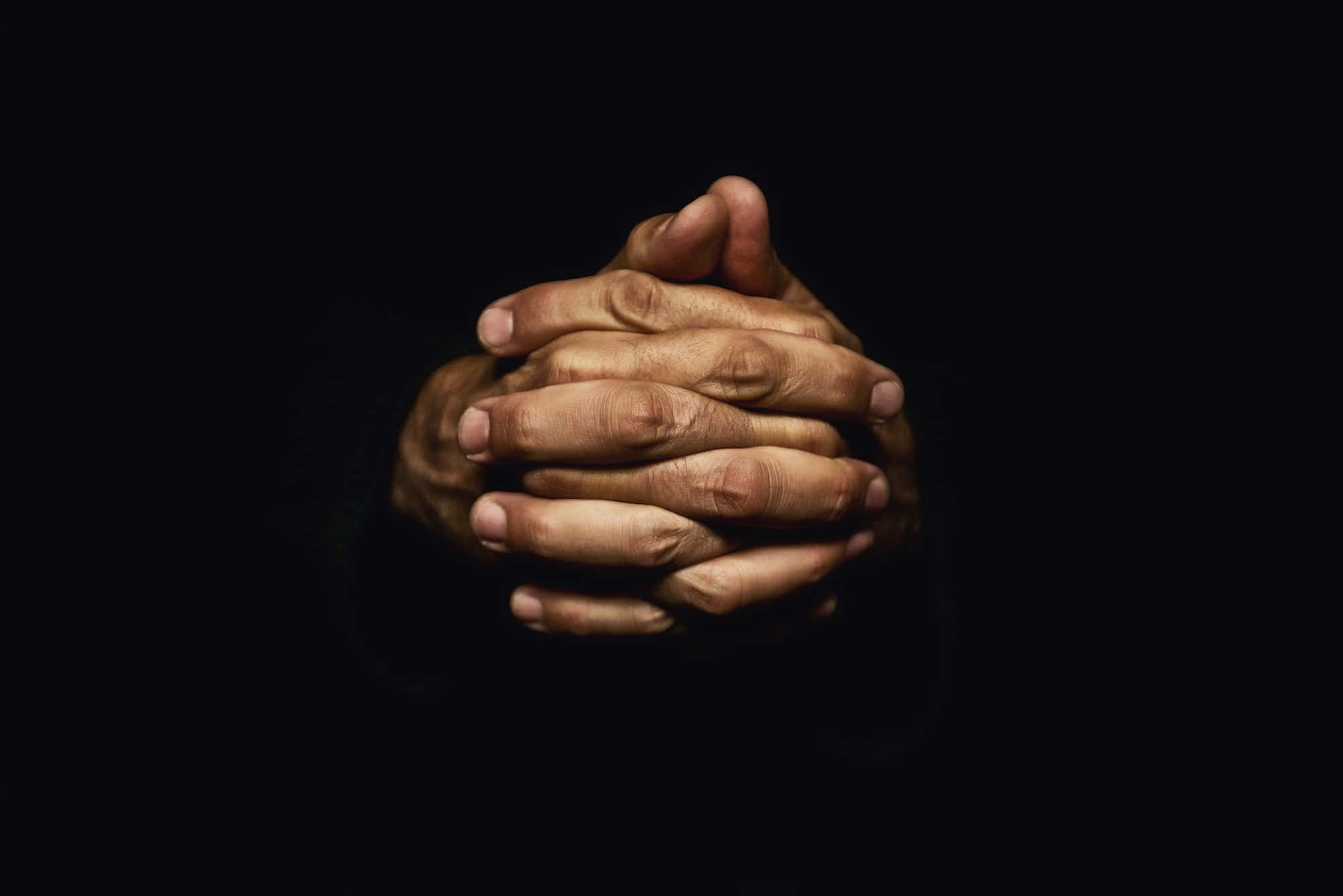 Praying Hands, black background, two hands, Full HD Desktop Wallpaper