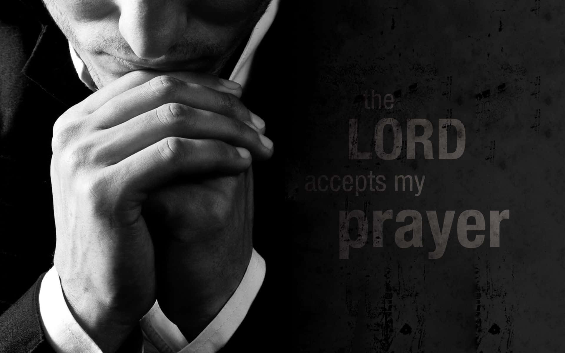 Praying Hands, the LORD accepts my prayer, dark textured wall, Full HD Desktop Wallpaper