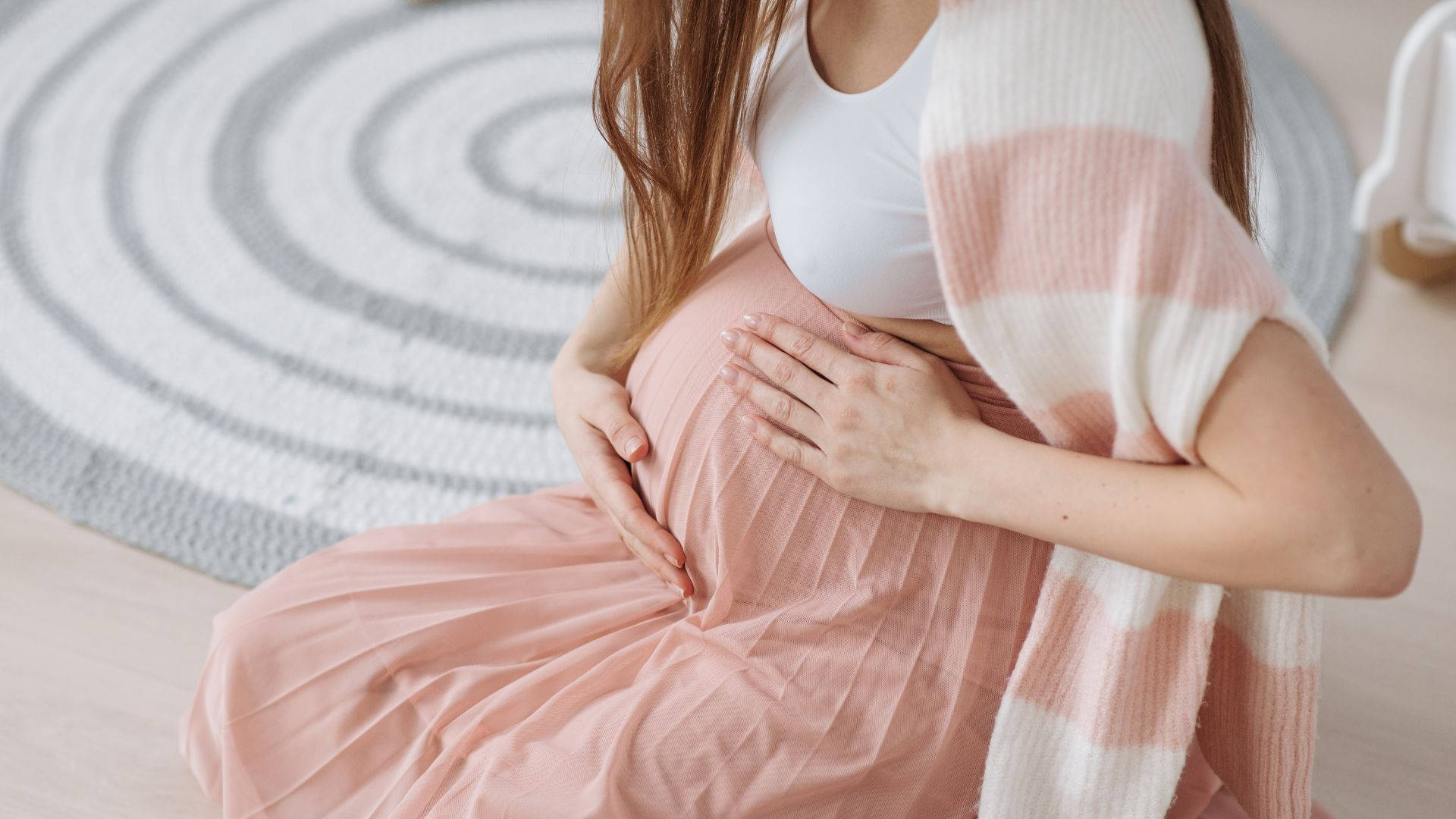 soft pink dress, spiral rug, indoor, Full HD Desktop Wallpaper