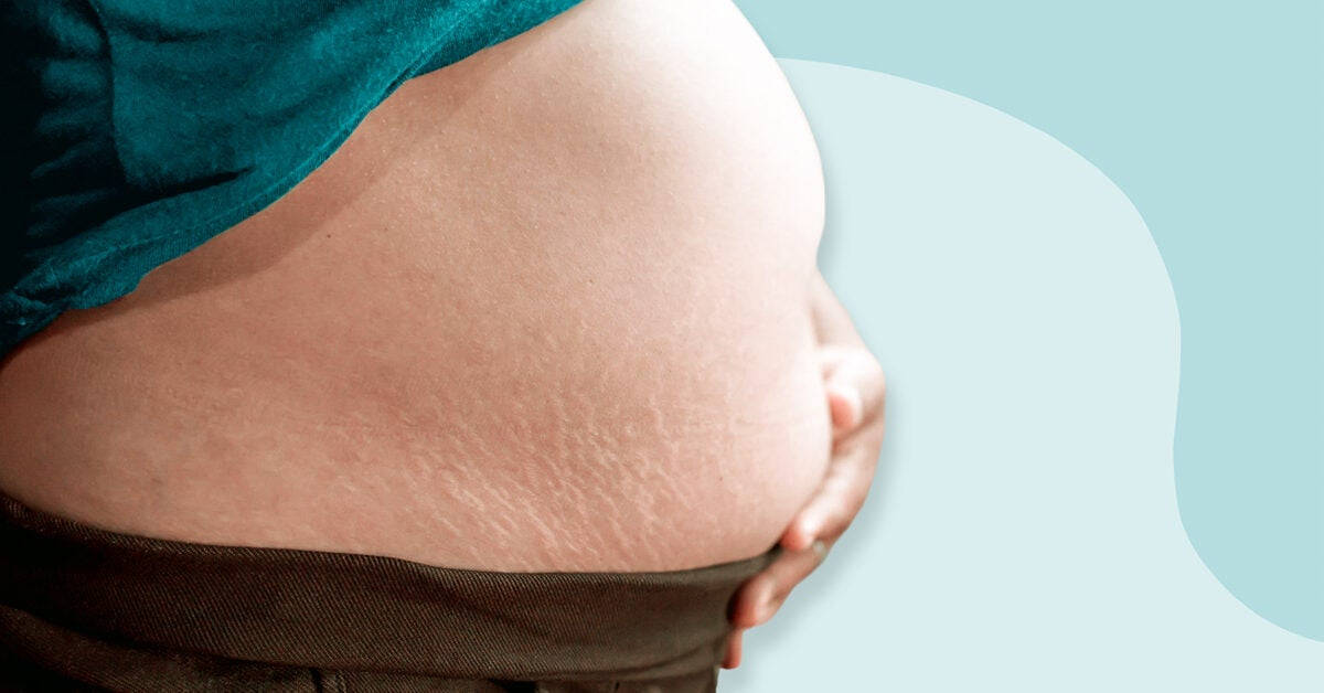 pregnant belly, flabby stomach, soft teal background, SD Desktop Wallpaper
