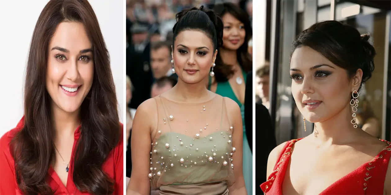 Preity Zinta, red blouse, pearl-embellished dress, SD Desktop Wallpaper