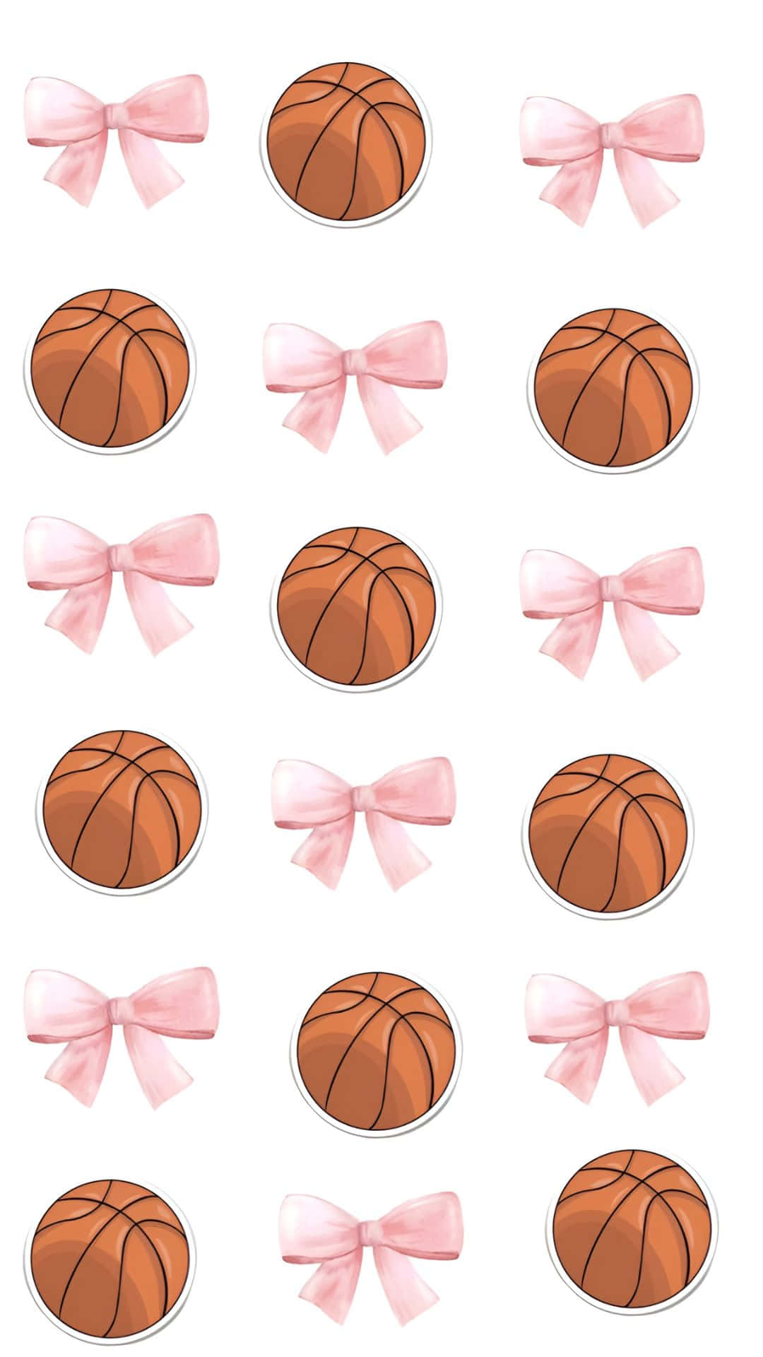 Preppy Basketball, basketballs, pink bows, Full HD Phone Wallpaper