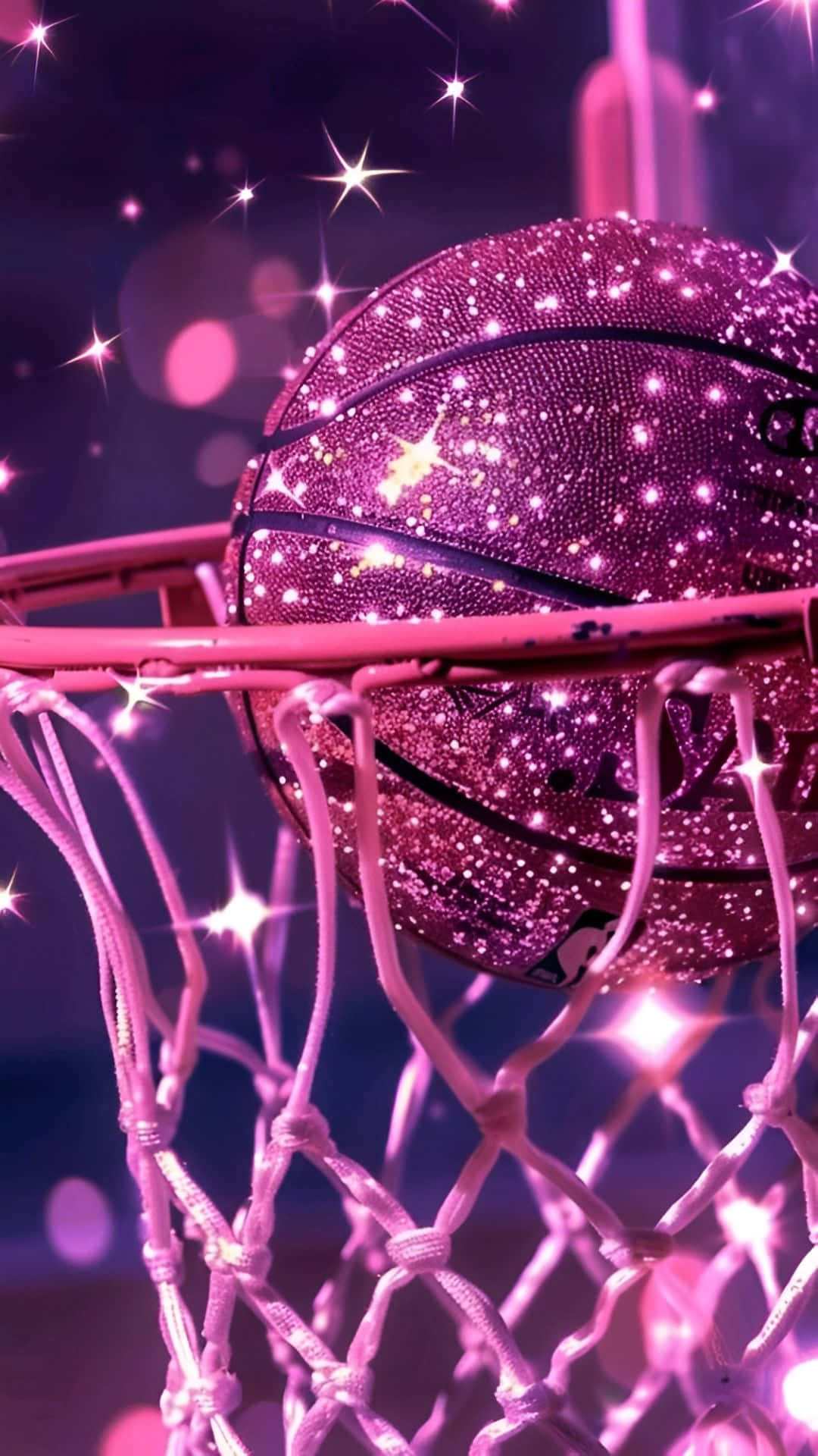 Preppy Basketball, pink basketball, matching pink net, Full HD Phone Wallpaper