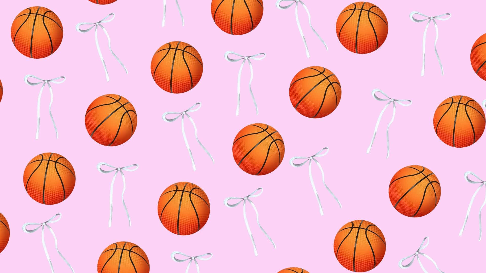 Preppy Basketball, orange basketballs, black lines, Full HD Desktop Wallpaper
