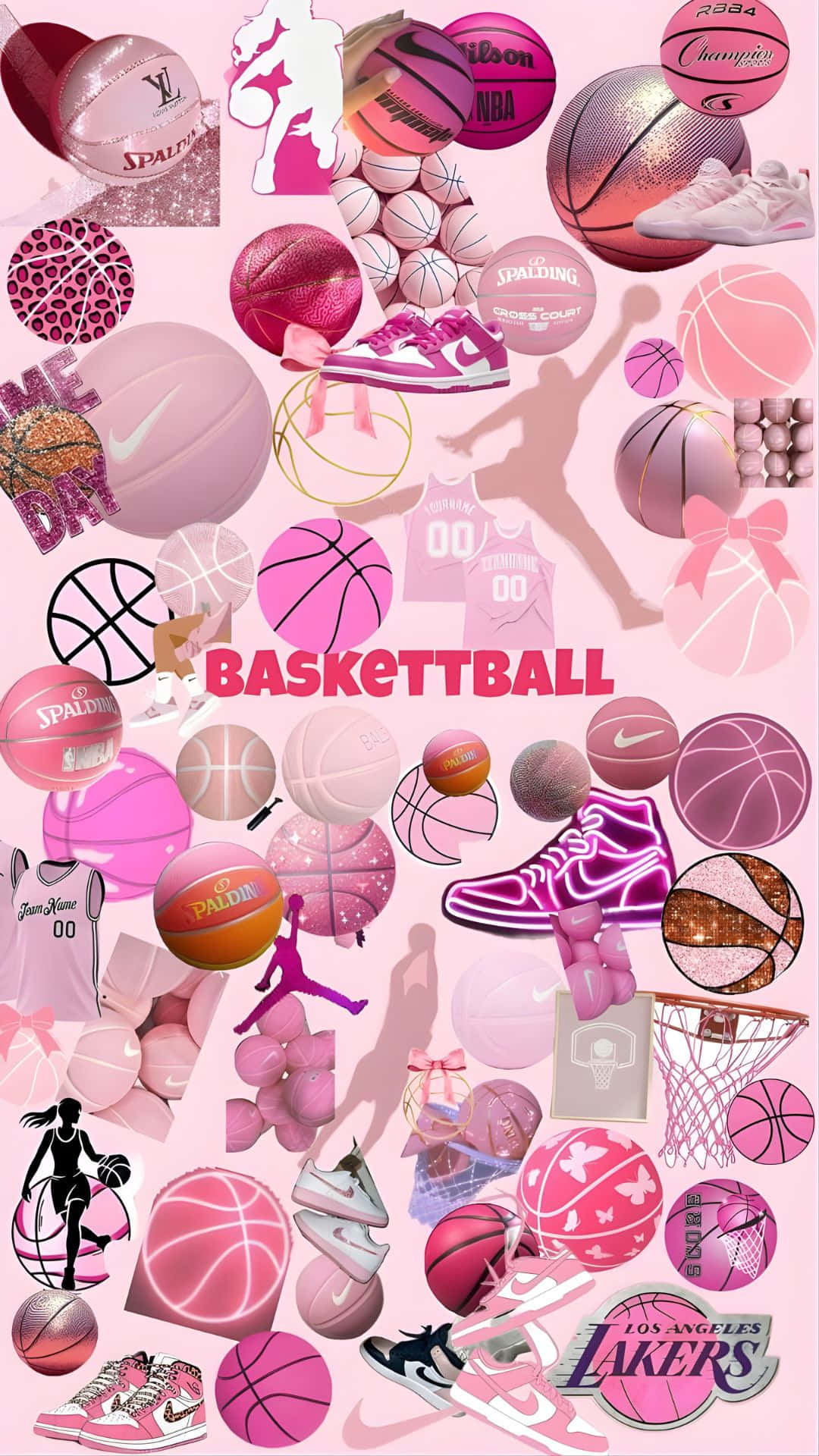 Preppy Basketball, pink, basketballs, Full HD Phone Wallpaper