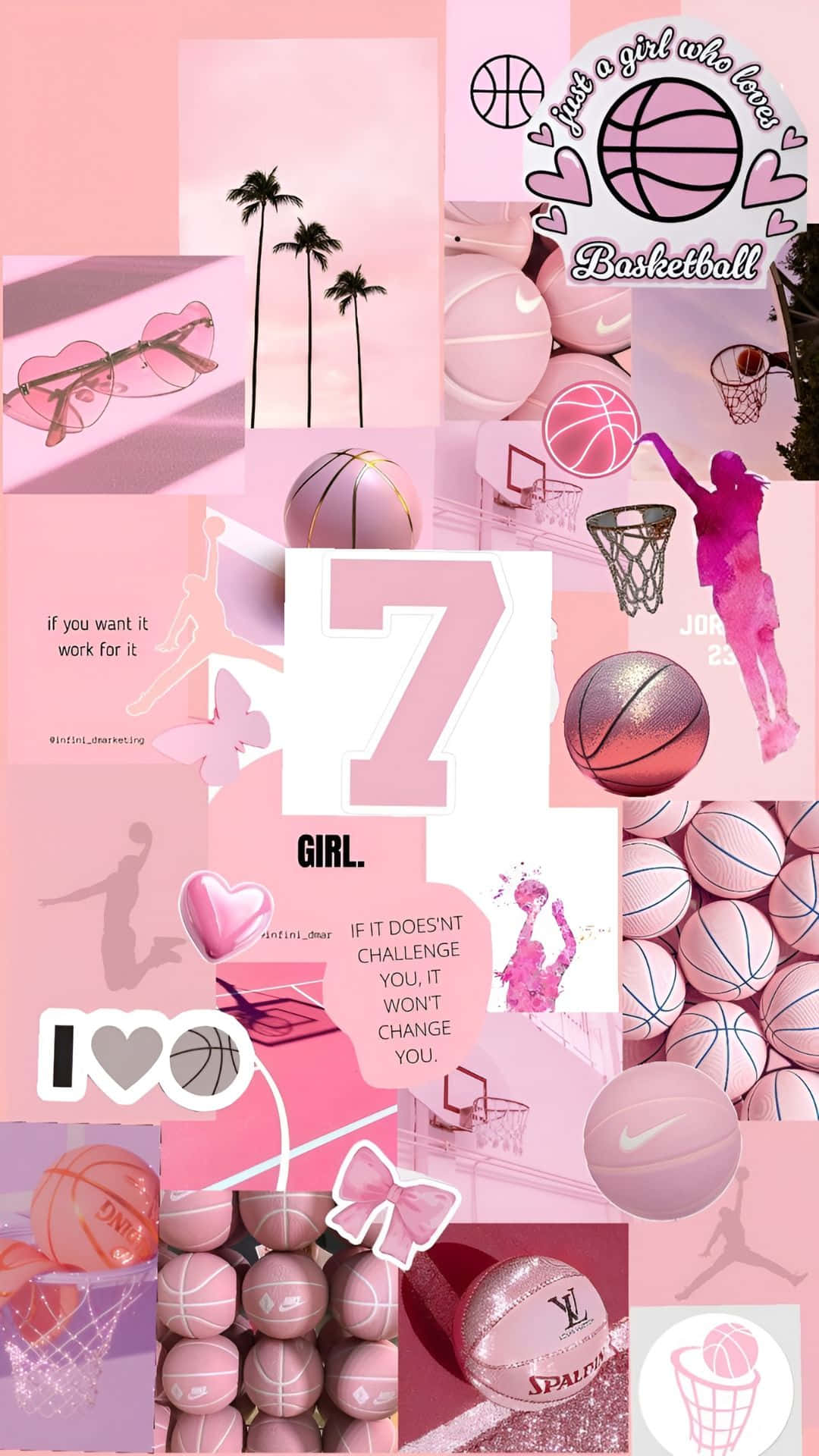 Preppy Basketball, pink-toned, basketballs, Full HD Phone Wallpaper