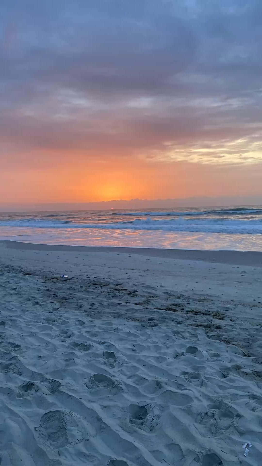 Sunset Beach Serenity, sunset, orange and purple skies, Full HD Phone Wallpaper