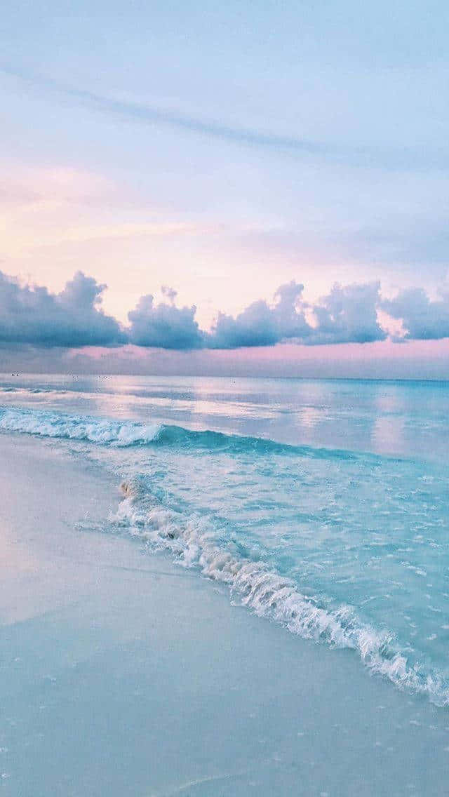 pastel beach, pastel hued beach, twilight sky, SD Phone Wallpaper