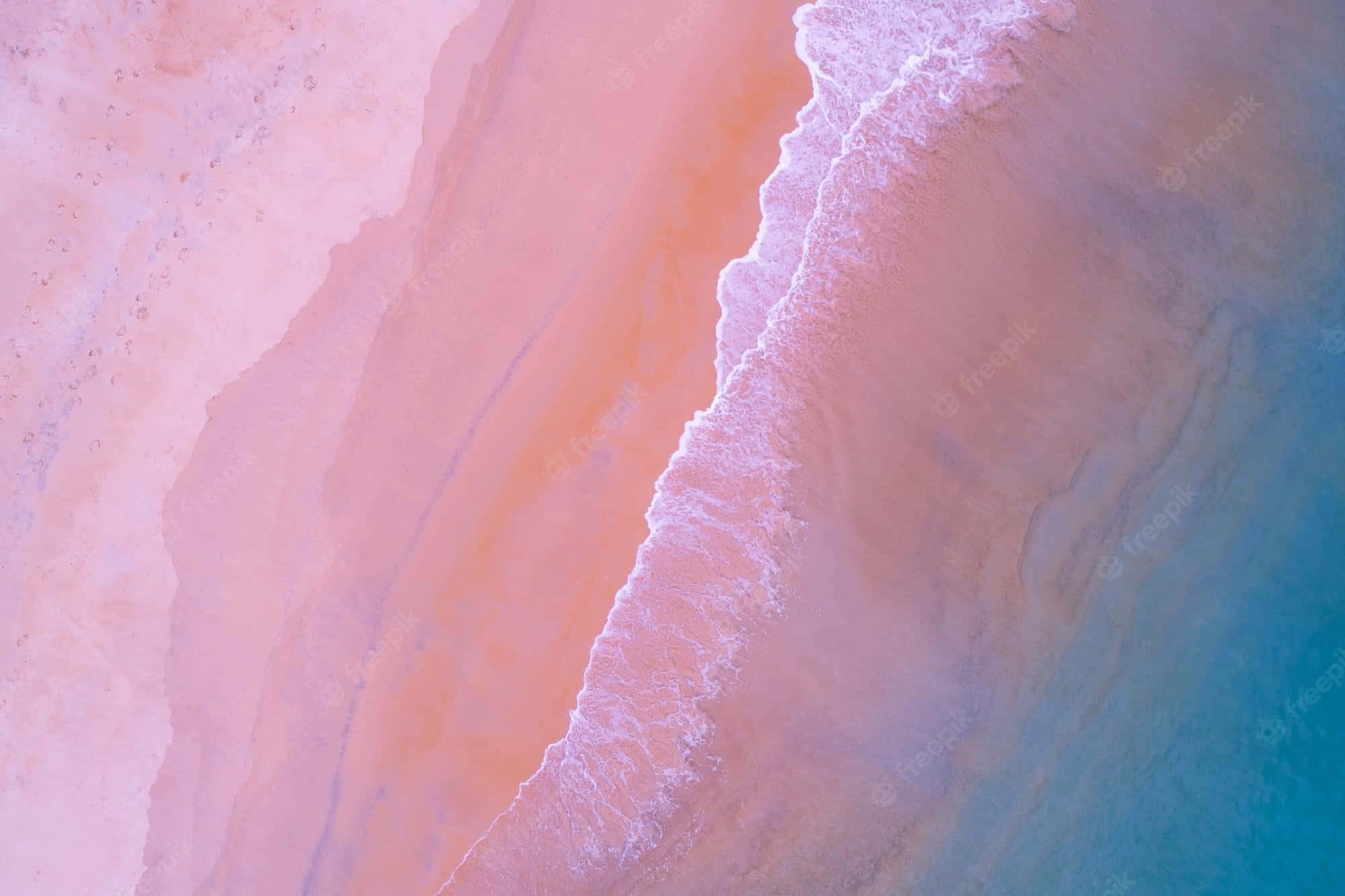 pastel beach, soft pink sand, turquoise water, Full HD Desktop Wallpaper