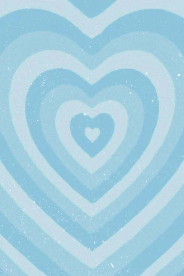 concentric hearts, pastel blue, soft blue, SD Phone Wallpaper