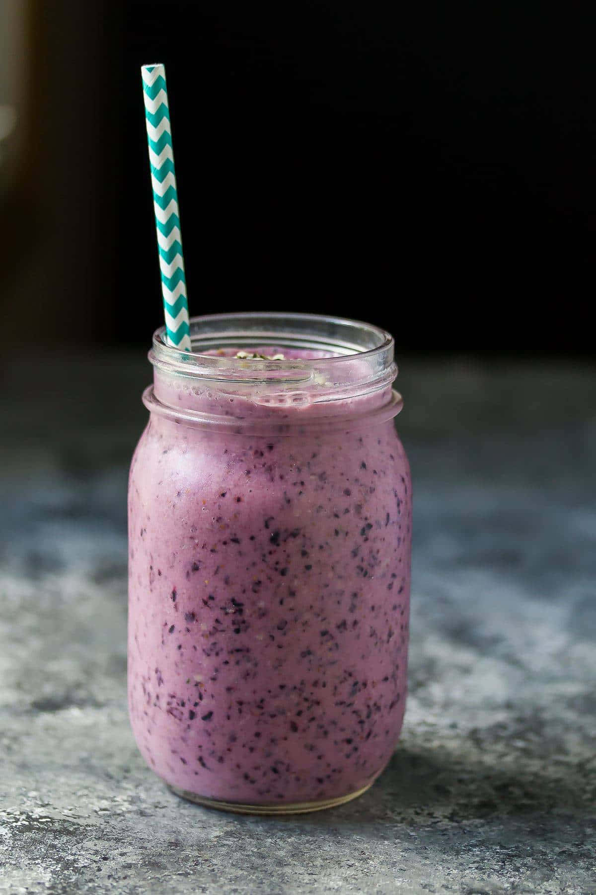 blueberry smoothie, vibrant purple berry smoothie, teal and white striped straw, HD Phone Wallpaper