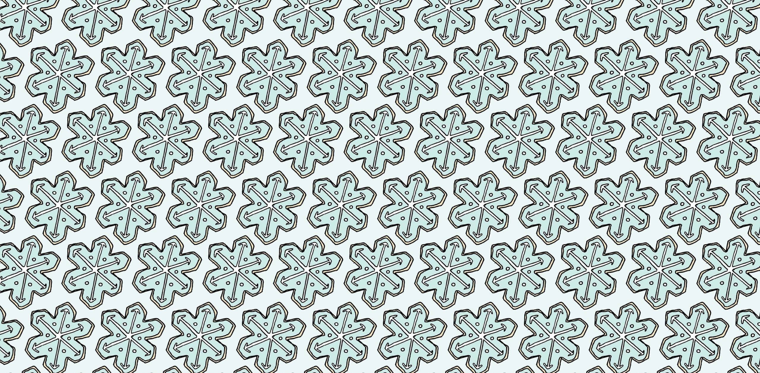 blue outlined snowflakes pattern, teal, gray, 2K Desktop Wallpaper