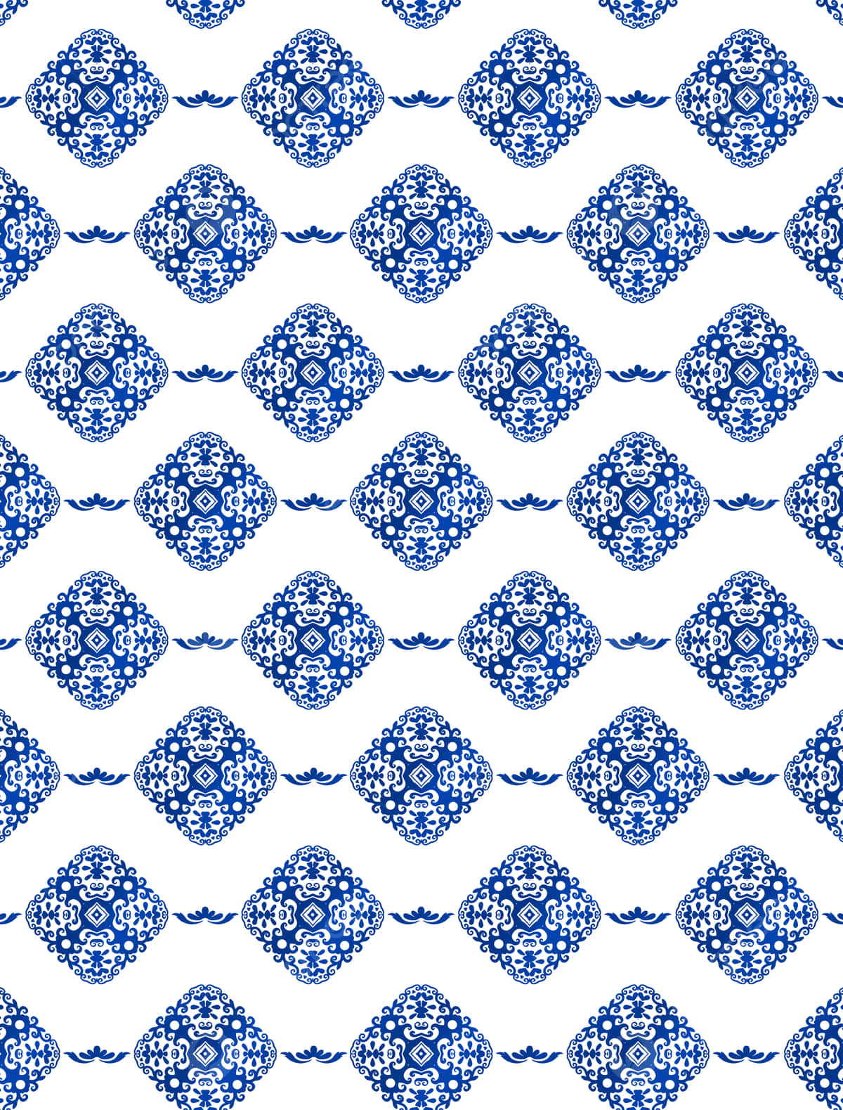 blue white porcelain pattern, intricate blue ornamental medallions, crisp white background, HD Phone Wallpaper